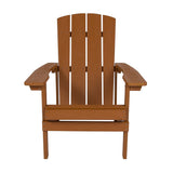 Charlestown All-Weather Adirondack Chair in Teak Faux Wood - Home Elegance USA