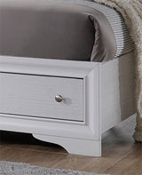 Traditional Matrix King Size Storage Bed in White made with Wood - Home Elegance USA