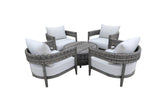 Outdoor 5 Piece Rattan Multiple Chairs Seating Group with Cushions