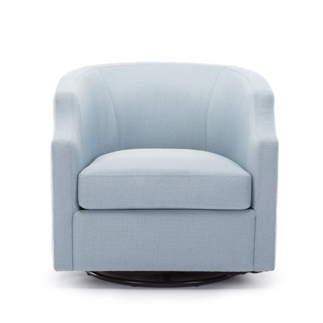 Isabelle Sky Blue Swivel Glider Barrel Chair - Home Elegance USA