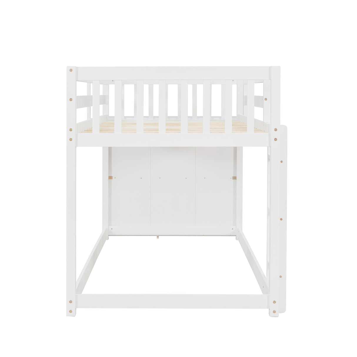 Twin over Twin Bunk Bed with 4 Drawers and 3 Shelves-White（OLD SKU: LP000067AAK） - Home Elegance USA