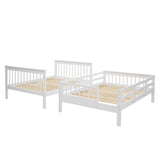 Stairway Full-Over-Full Bunk Bed with Storage and Guard Rail for Bedroom, Dorm, White color(OLD SKU :LP001110AAK) - Home Elegance USA