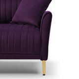 Modern Soft Velvet Accent Chair Living Room Chair Bedroom Chair Home Chair With Gold Legs, Purple Home Elegance USA