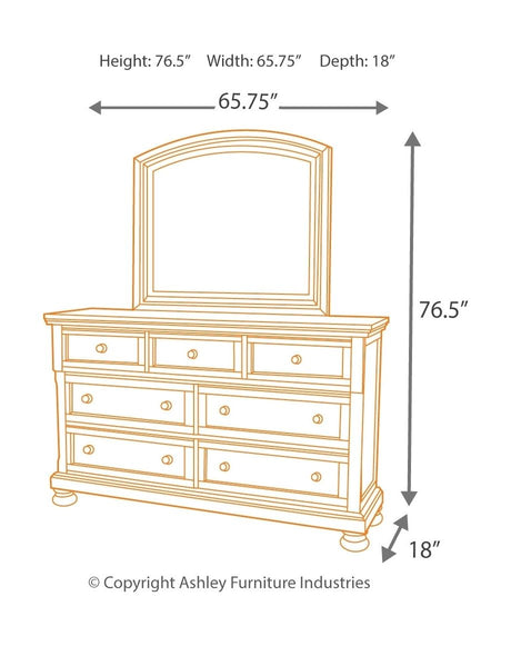 Porter - Rustic Brown - 6 Pc. - Dresser, Mirror, Chest, Queen Sleigh Bed With 2 Storage Drawers - Home Elegance USA