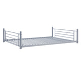 Full-Full-Full Metal  Triple Bed  with Built-in Ladder, Divided into Three Separate Beds,Gray - Home Elegance USA