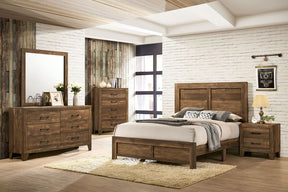 Wentworth - 5 Piece Queen Bedroom Set With Night Stand - Light Walnut