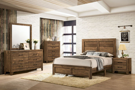 Wentworth - 5 Piece Queen Bedroom Set With Night Stand - Light Walnut - Home Elegance USA