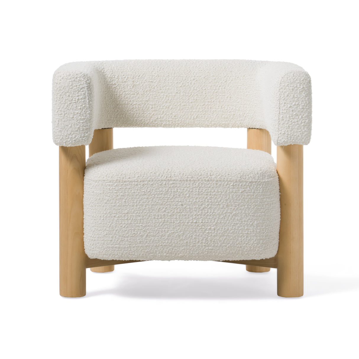 Vig Furniture Modrest Fang - Modern White Fabric & Wood Accent Chair