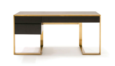 Vig Furniture Modrest - Modern Fauna Wenge and Brass Desk