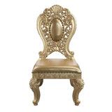 ACME Seville Side Chair (1Pc/1Ctn), Tan PU & Gold Finish DN00458 - Home Elegance USA