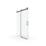 Elan 56 to 60 in. W x 76 in. H Sliding Frameless Soft-Close Shower Door with Premium 3/8 Inch (10mm) Thick Tampered Glass in Matte Black 22D01-60MB