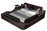 Zoya Smart Multifunctional King Size Bed Made with Wood in Brown - Home Elegance USA