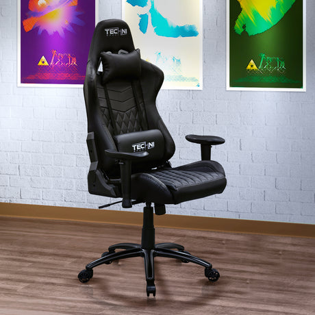 Techni Sport TS-5100 Ergonomic High Back Racer Style PC Gaming Chair, Black - Home Elegance USA