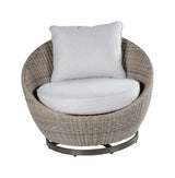 Cozy Outdoor Set - Swivel Woven Chairs, Side Table - All-Weather Resin Wicker, Powder-Coated Aluminum, Fully Assembled