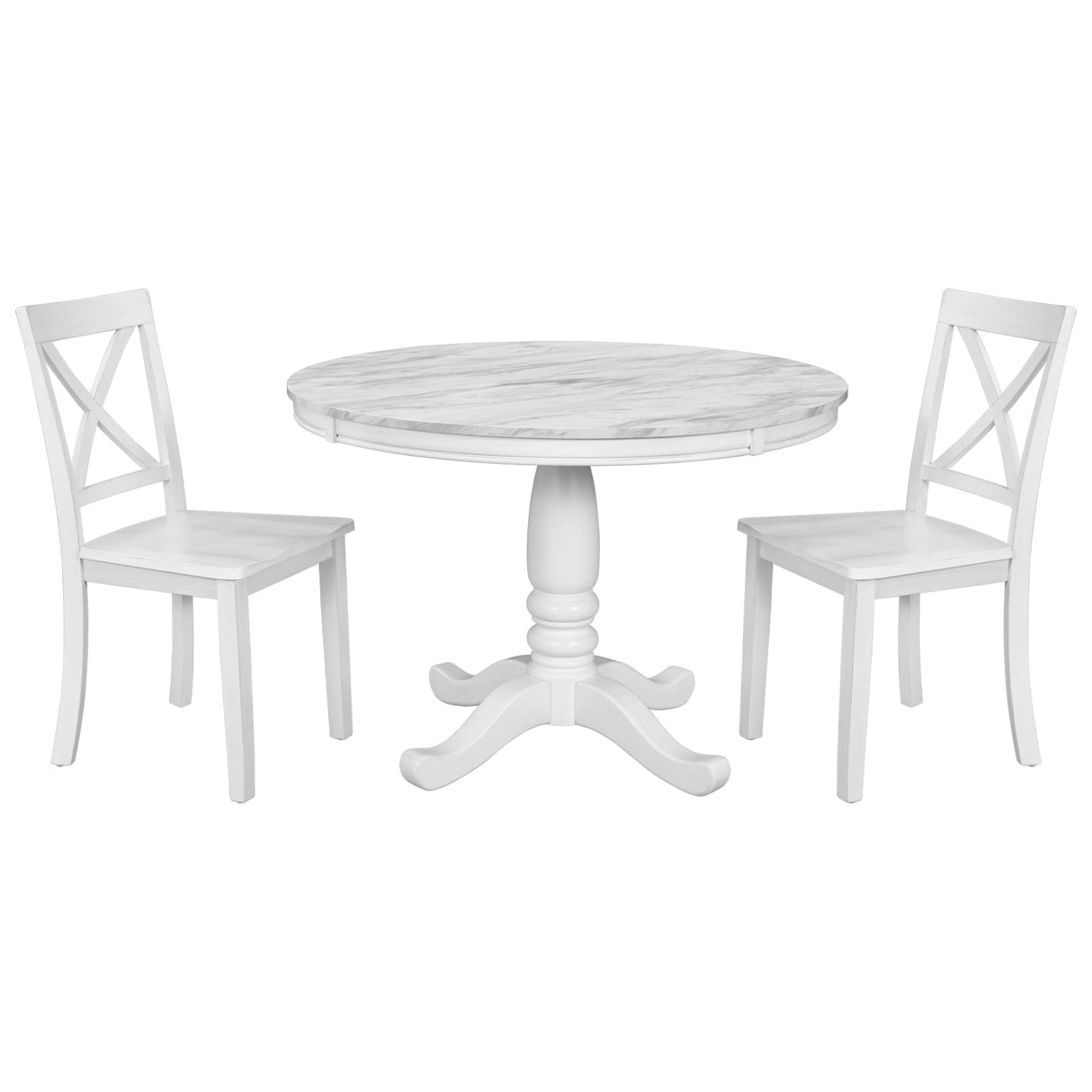 Orisfur. 5 Pieces Dining Table and Chairs Set for 4 Persons, Kitchen Room Solid Wood Table with 4 Chairs - Home Elegance USA