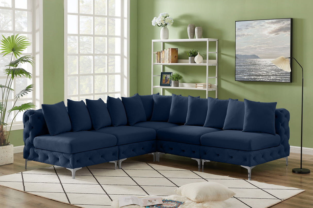 Tremblay - Modular Sectional 5 Piece - Navy - Modern & Contemporary - Home Elegance USA