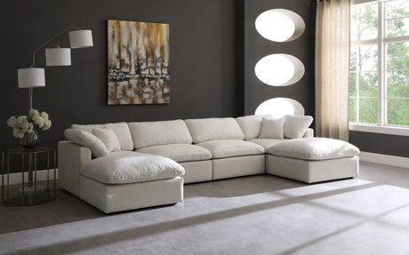 Plush - Cloud Modular Sectional 6 Piece - Cream - Fabric - Home Elegance USA