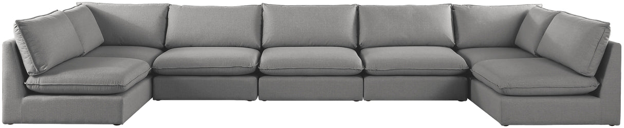 Mackenzie - Modular Sectional 7 Piece - Gray - Fabric - Home Elegance USA