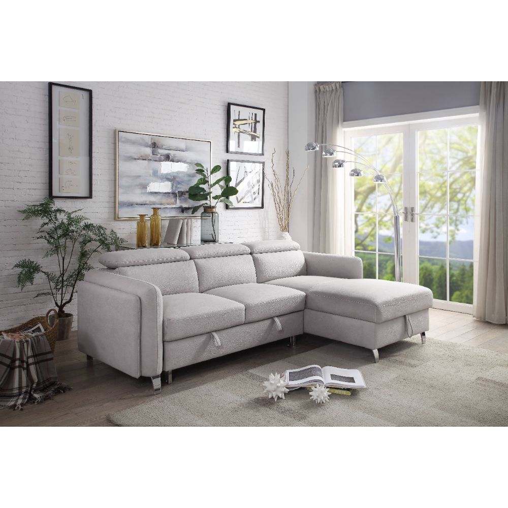 Reyes - Sectional Sofa - Beige Nubuck - Home Elegance USA