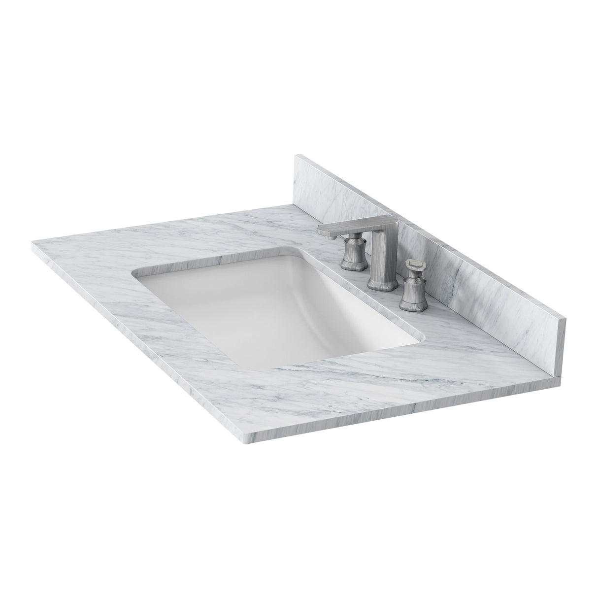 Bathroom Vanity Top36 "x 22" natural stone   Carrara white natural marble, CUPC ceramic sink and three-hole faucet hole with backsplash