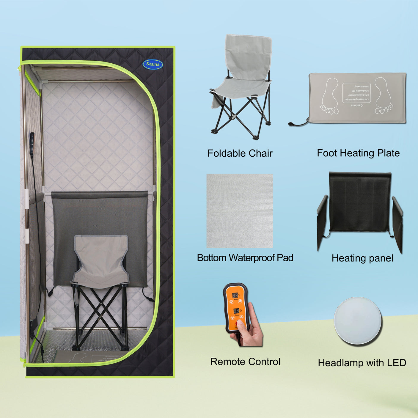 Portable Plus Type Full Size Far Infrared Sauna tent. Spa, Detox ,Therapy and Relaxation at home.Larger Space,Stainless Steel Pipes Connector Easy to Install, with FCC Certification--Black