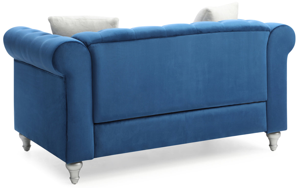 Glory Furniture Raisa G861A-L Loveseat , NAVY BLUE Home Elegance USA