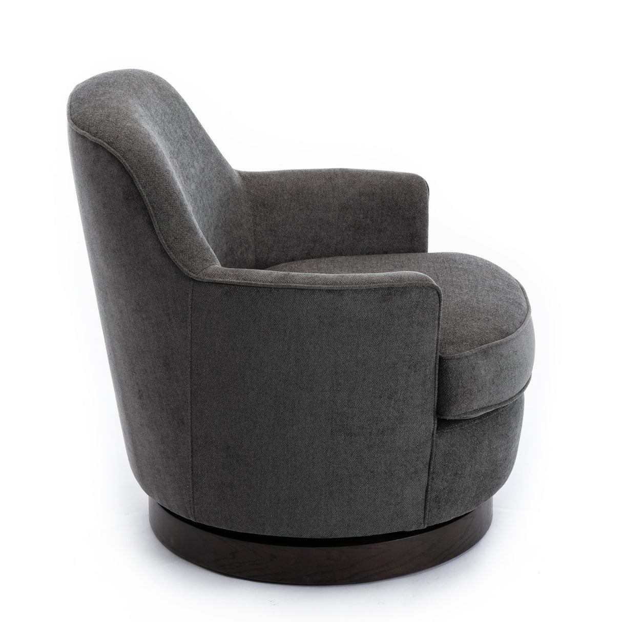 Richfield Charcoal Wood Base Swivel Chair - Home Elegance USA