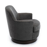 Richfield Charcoal Wood Base Swivel Chair - Home Elegance USA