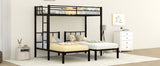 Twin over Twin & Twin Bunk Beds for 3, Twin XL over Twin & Twin Bunk Bed Metal Triple Bunk Bed, Black (Pre-sale date: June 10th) - Home Elegance USA