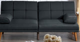 Black Polyfiber Adjustable Tufted Sofa Living Room Solid wood Legs Plush Couch - HS00F8519 - ID - AHD - Home Elegance USA - 6