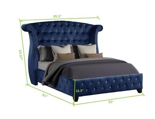 Sophia Queen bed Blue - Home Elegance USA