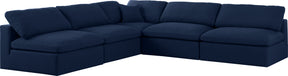 Serene - Cloud 5 Piece Modular Sectional - Navy - Fabric