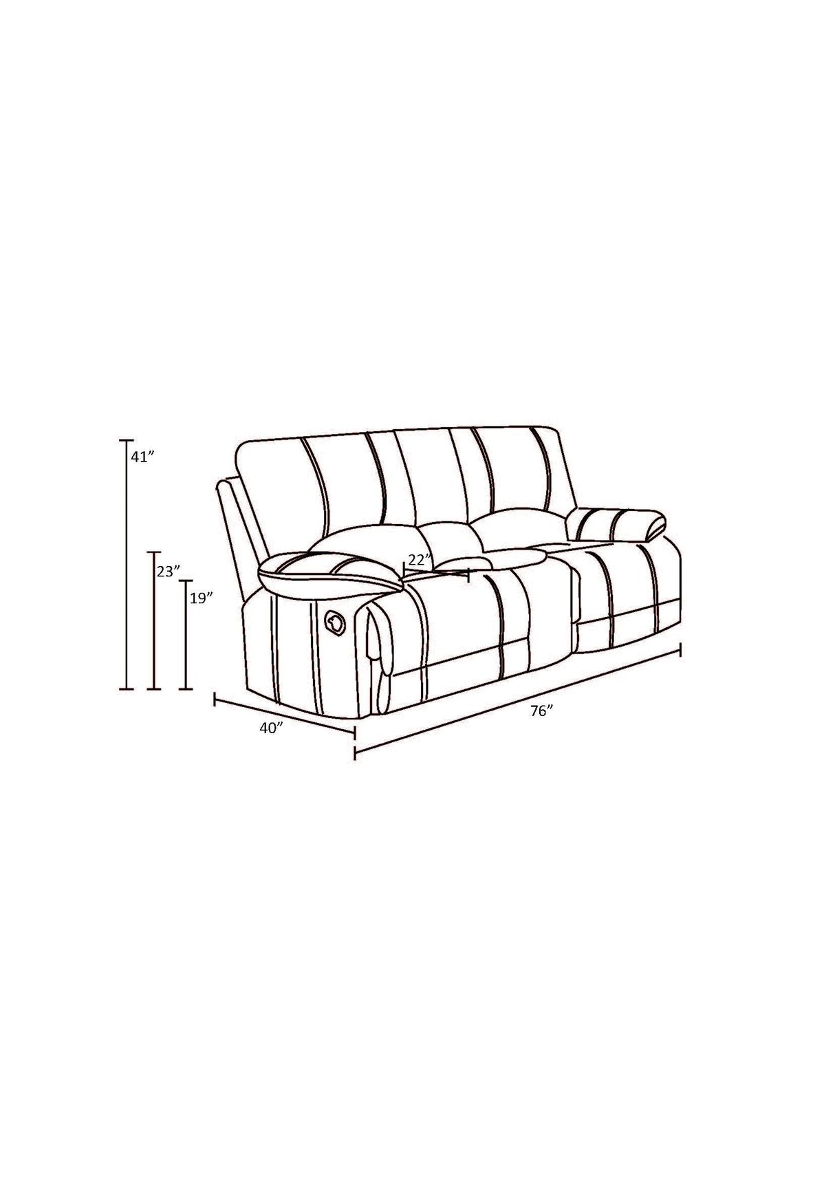 Global United Leather-Air Recliining  Sofa Home Elegance USA