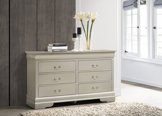 Glory Furniture LouisPhillipe G02103-D Dresser , Silver Champagne - Home Elegance USA