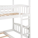 Twin Over Twin Bunk Bed with Two Drawers and Slide, House Bed with Slide, White(OLD SKU :LP000129AAK) - Home Elegance USA