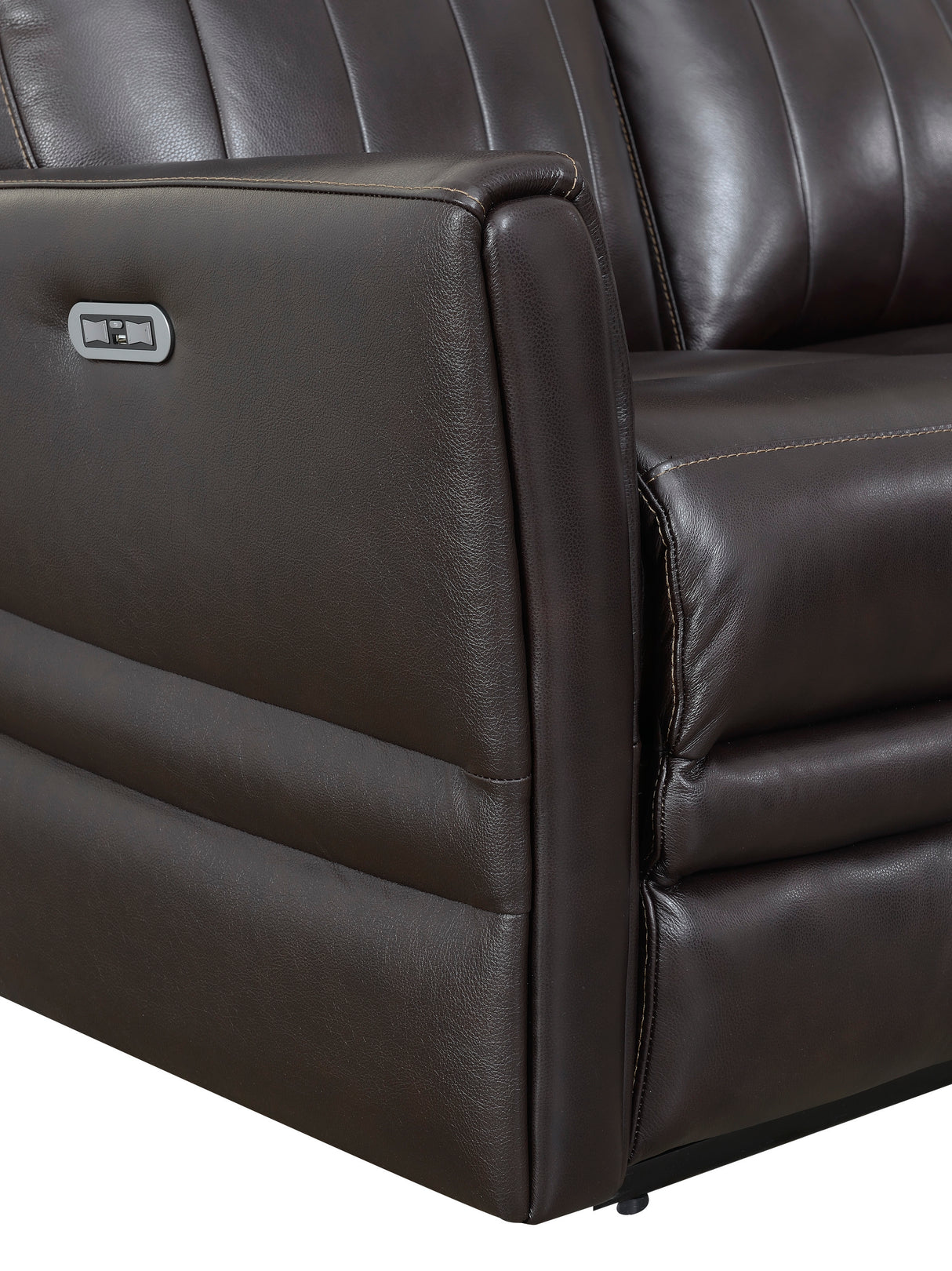 Luxury Power Reclining Sofa Recliner in Dark Brown Top-Grain Leather - Ultimate Comfort with Power Leg Rest and Articulating Headrest - Elegant and Relaxing Furniture for Living Room or Home Theater Home Elegance USA