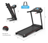 Fitshow App Home Foldable Treadmill with Incline, Folding Treadmill for Home Workout, Electric Walking Treadmill Machine 5" LCD Screen 250 LB Capacity Bluetooth Music
