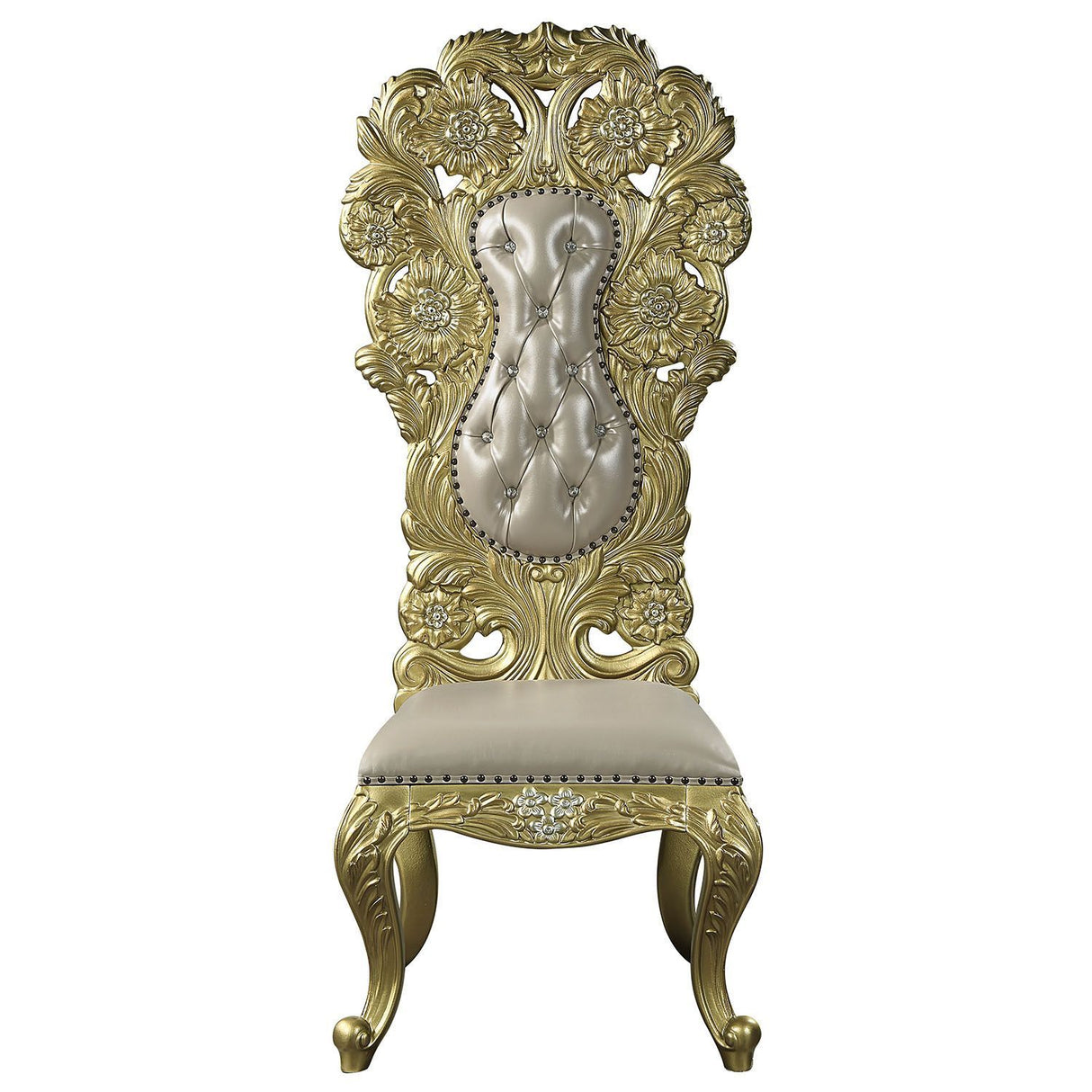 ACME Cabriole SIDE CHAIR (SET-2) Gold Finish DN01483 - Home Elegance USA