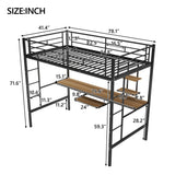 Loft Bed with Desk and Shelf , Space Saving Design,Twin（OLD SKU:MF193081AAB） - Home Elegance USA