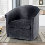 Eden Charcoal Swivel Chair - Home Elegance USA