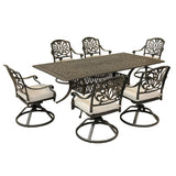 Rectangular 6 - Person 84.25" Long Aluminum Dining Set with Cushions