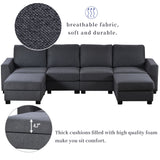 3 Pieces U shaped Sofa with Removable Ottomans | Home Elegance USA