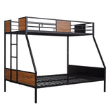 Twin-over-full bunk bed modern style steel frame bunk bed with safety rail, built-in ladder for bedroom, dorm, boys, girls, adults (OLD SKU:LP000090AAD) - Home Elegance USA