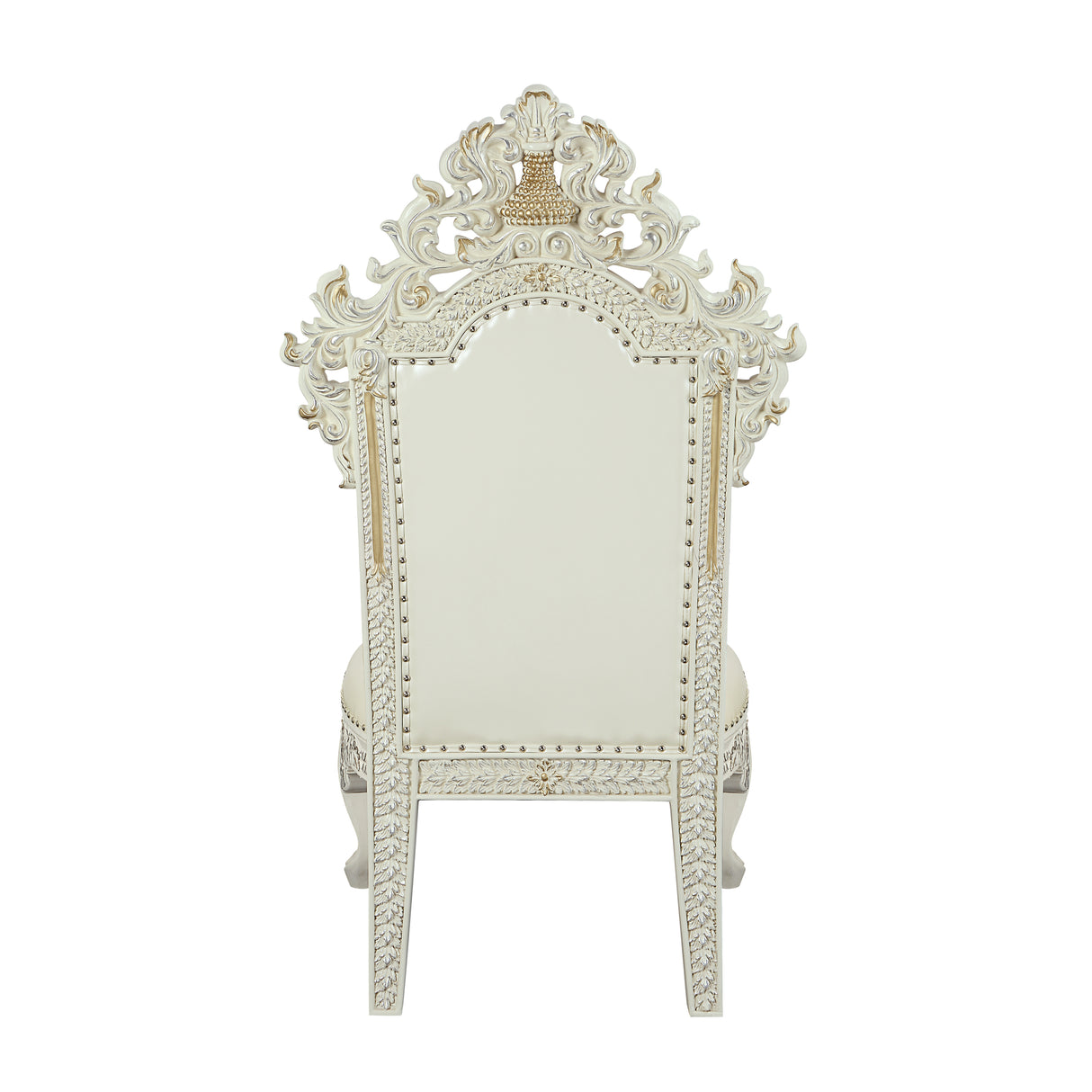 ACME Adara SIDE CHAIR (SET-2) Pearl White PU & Antique White Finish DN01230 - Home Elegance USA