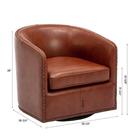 Trenton Swivel Arm Chair - Caramel - Home Elegance USA