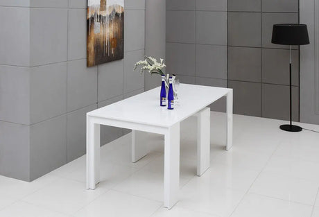 Vig Furniture - Morph - Modern Ultra-Compact Extendable White Dining Table - Vggu837Xt-Wht