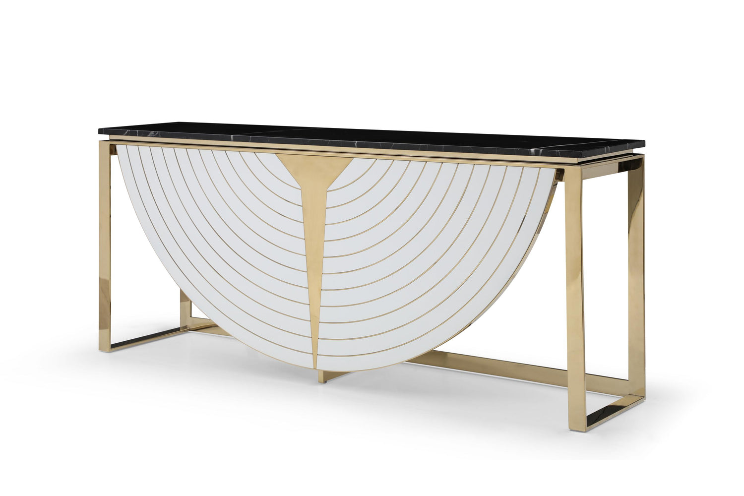 Vig Furniture Modrest Flavio - Gold + Marble Console Table