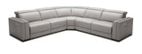 Vig Furniture Modrest Frazier - Modern Light Grey Leather Sectional Sofa with 3 Recliners