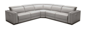 Modrest Frazier - Modern Light Grey Leather Sectional Sofa with 3 Recliners - sold by Home Elegance USA