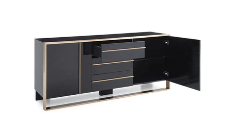 Nova Domus Cartier Modern Black & Rosegold Buffet Vgvcg-A002